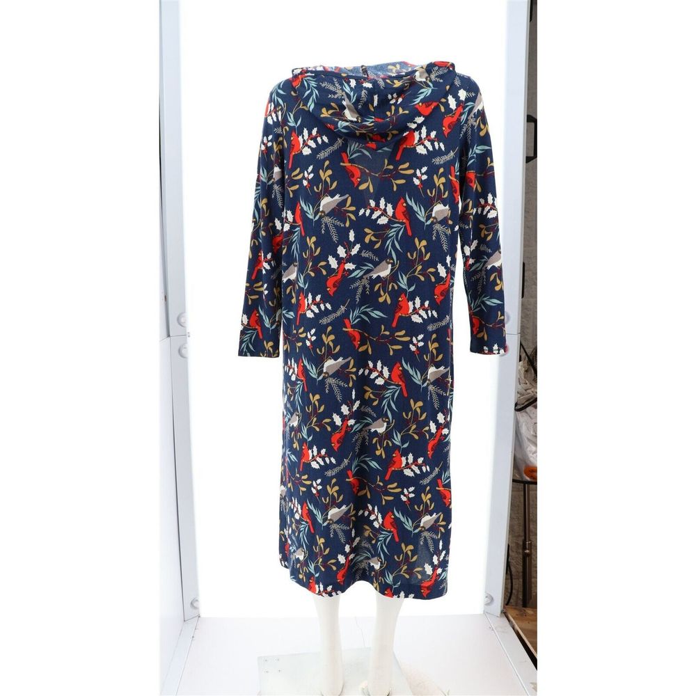 Comfort Code Brushed Knit Long-Slv Hooded Lounger Cardinal Birds 723037P - Picture 5 of 8